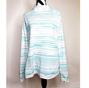 Athleta Stripes Workout Pullover Top Size L